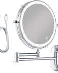 Miroir de maquillage - Rechargeable - Chrome - Grossissement 1-5x