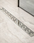 Caniveau de douche – 80 cm – Grille standard – Acier inoxydable – avec bride
