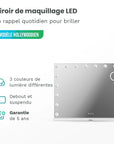 Miroir Hollywood - 80x60cm - Blanc