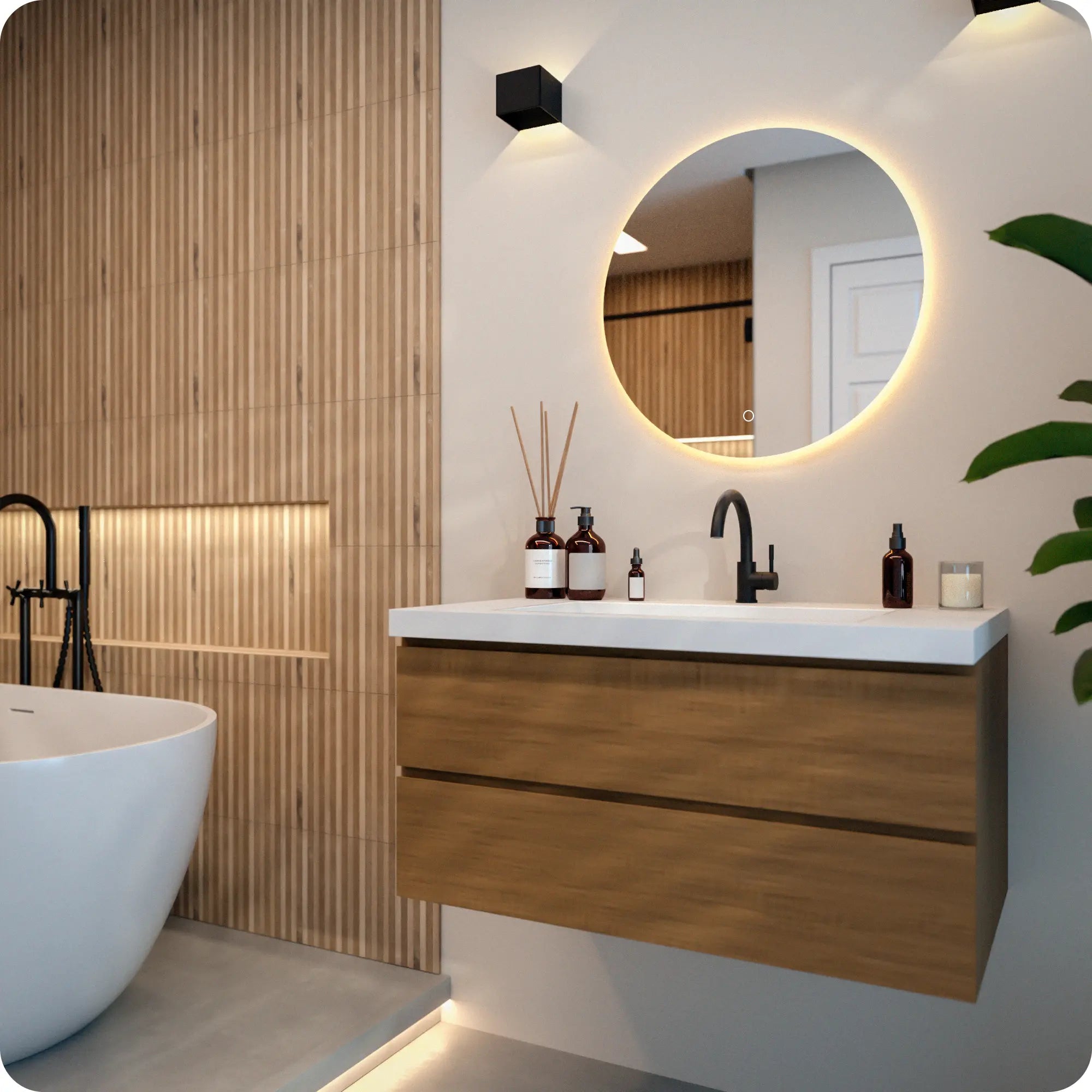 Miroir de salle de bain - 60cm - Sans cadre - Précommander