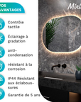 Miroir de salle de bain - 90x60cm - Sans cadre - Précommander