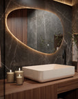 Miroir de salle de bain - 120x75cm Asymétrique - Sans cadre - Précommander