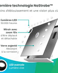 Miroir Hollywood - Enceintes Bluetooth - 80x60cm - Blanc