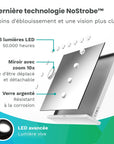 Miroir Hollywood - Enceintes Bluetooth 58x48cm - Blanc