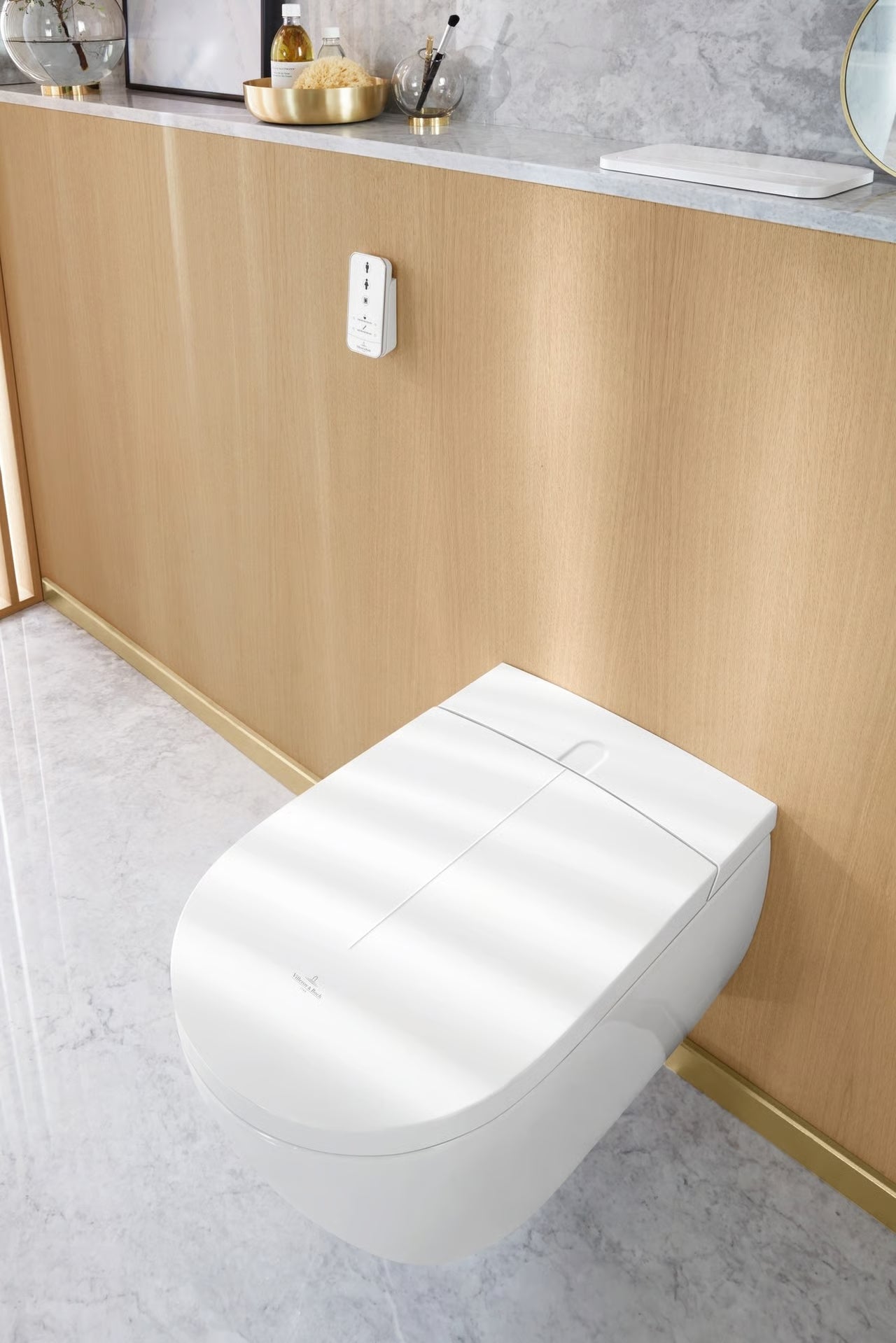 Villeroy &amp; Boch ViClean-I100 - WC Suspendu Douche Intégrée, Télécommande &amp; Appli, Sans Bride