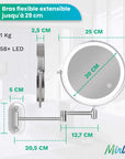 Miroir de maquillage - Rechargeable - Chrome - Grossissement 1-5x