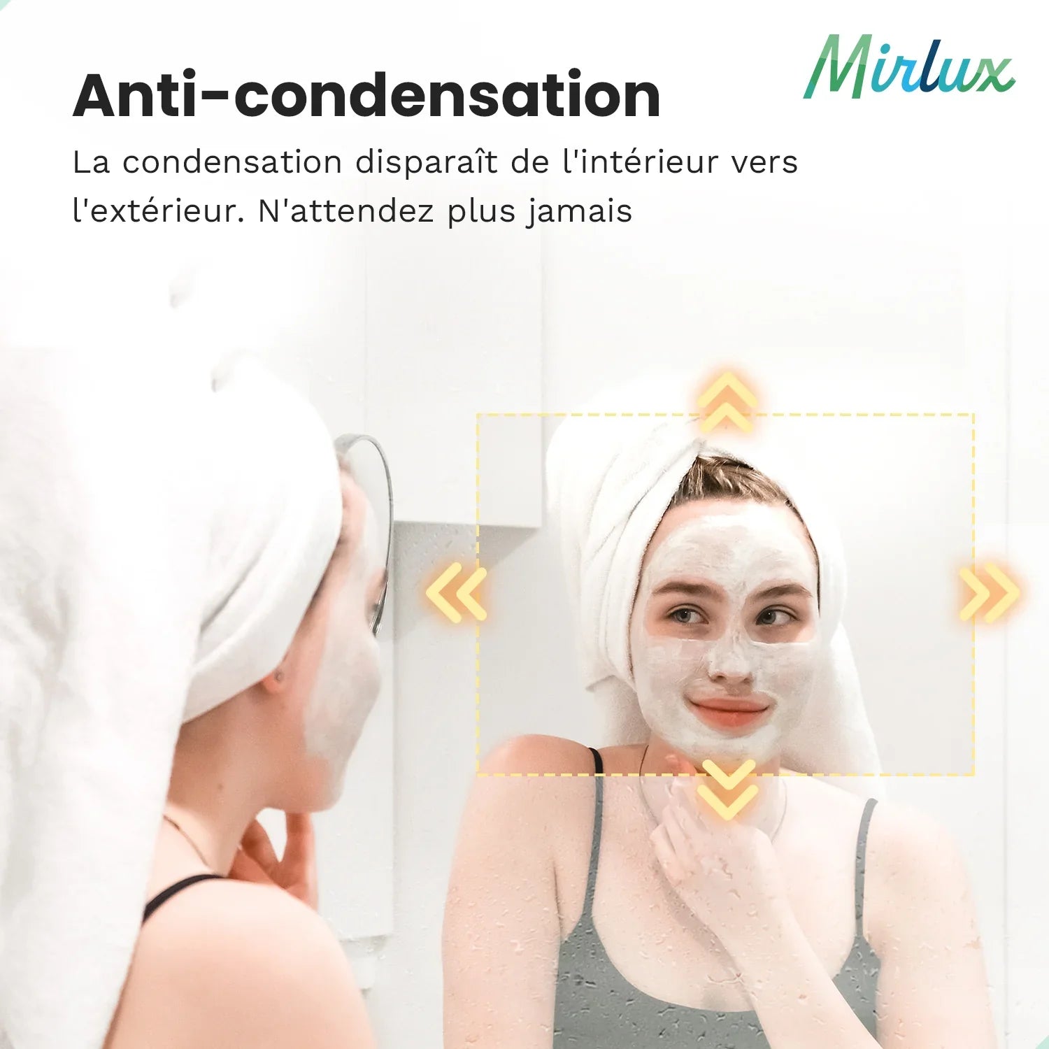 Miroir de salle de bain - 120x80cm - Sans cadre - Précommander