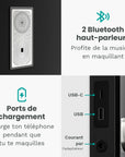 Miroir Hollywood - Enceintes Bluetooth - 80x60cm - Noir