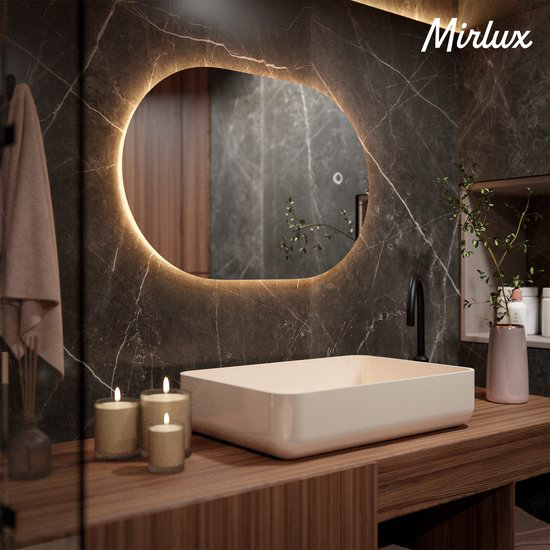 Miroir de salle de bain - 90x60cm - Sans cadre - Précommander