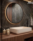 Miroir de salle de bain - 60cm - Cadre noir - Précommander
