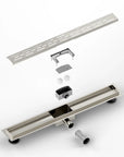 Caniveau de douche – 70 cm – Grille standard – Acier inoxydable – avec bride