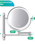 Miroir de maquillage - Rechargeable - Chrome - Grossissement 1-7x
