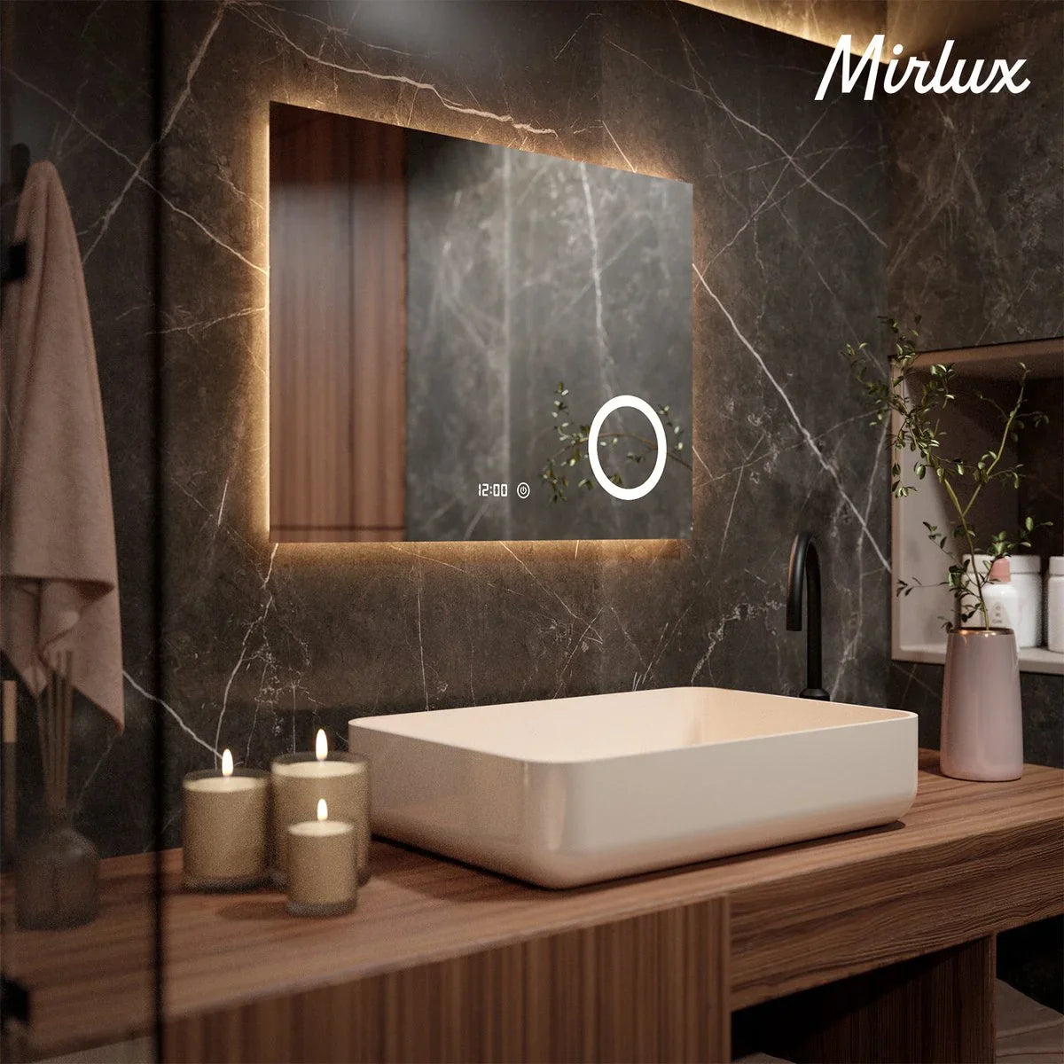 Miroir de salle de bain - 120x80cm - Sans cadre - Précommander