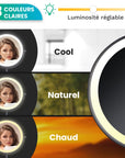 Miroir de maquillage - Rechargeable - Chrome - Grossissement 1-10x