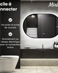 Miroir de Salle de Bain - 90x60cm - Cadre Noir