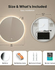 Miroir de salle de bain - 60cm - Sans cadre - Précommander