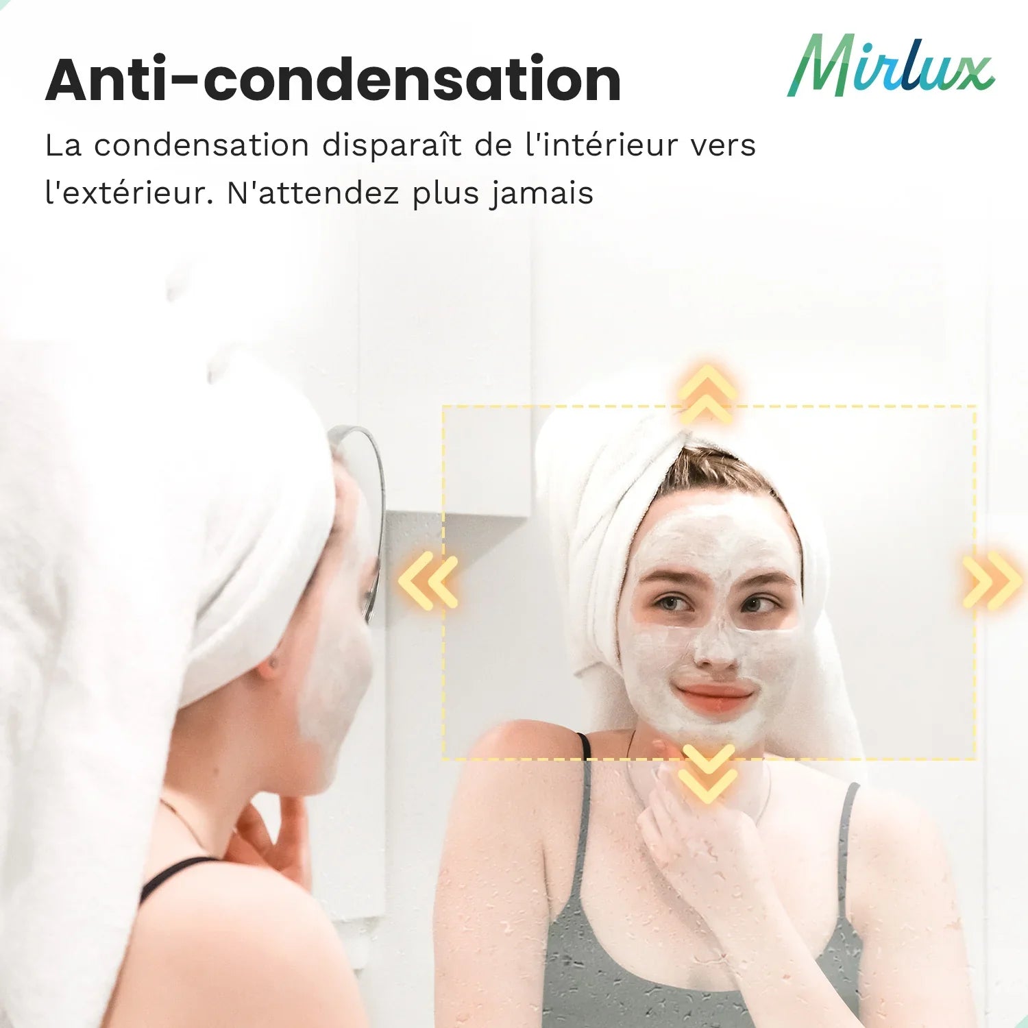 Miroir de salle de bain - 90x60cm - Sans cadre - Précommander
