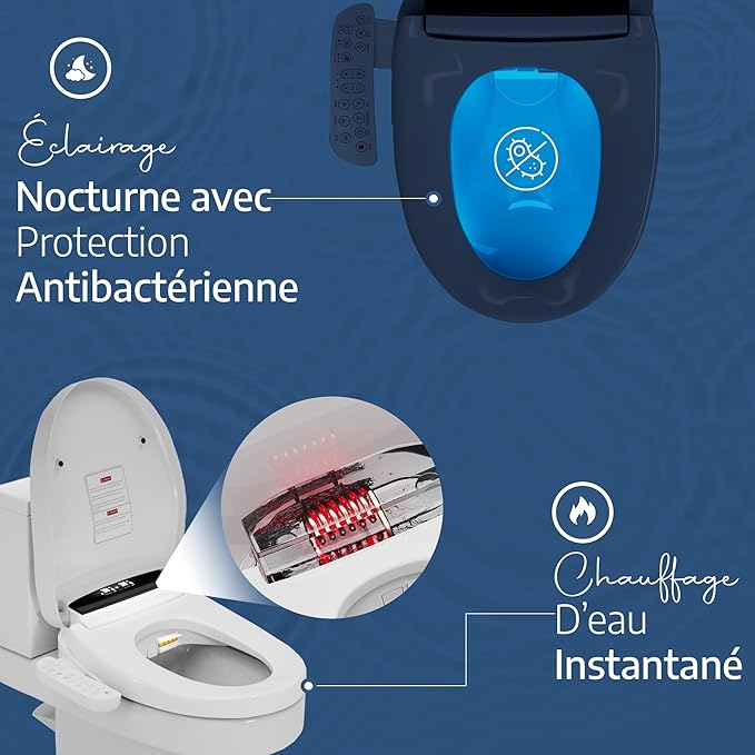 TokyoSeat - Abattant WC Japonais Électrique Lavant, Chauffant et Séchant