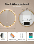 Miroir de salle de bains - 80 cm - Cadre Doré - Précommander