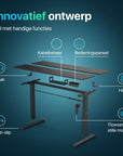 Bureau assis debout Flowsense - Bureau électrique réglable - 160 x 60 cm