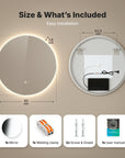 Miroir de salle de bain - 80cm - Sans cadre - Précommander