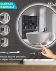 Miroir de salle de bain - 60cm - Cadre noir - Précommander