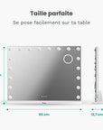 Miroir Hollywood - 80x60cm - Blanc