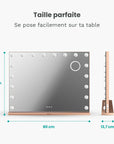 Miroir Hollywood - Enceintes Bluetooth - 80x60cm - Or Rose