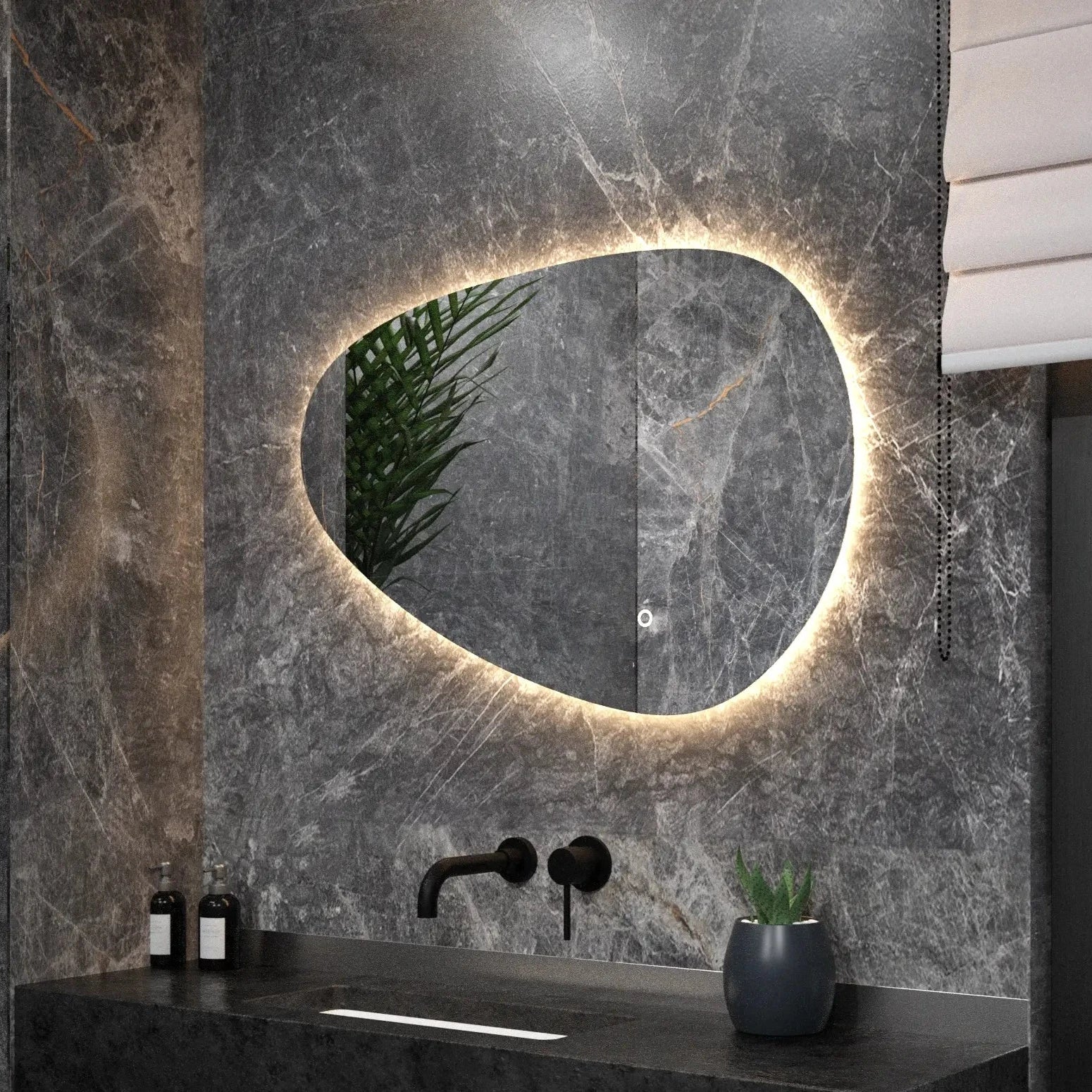 Miroir de salle de bain - 90x60cm Asymétrique - Sans cadre - Précommander