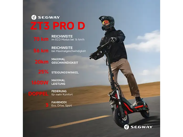 Segway Ninebot ZT3 Pro D E-Scooter 500W 597Wh Straßenzulassung 20km/h