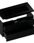 Meuble de salle de bain Sena - 100 cm - Chêne Noir - Lavabo Noir - Précommander