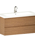 Meuble de salle de bain Sena - 100 cm - Chêne Chaud - Lavabo Blanc