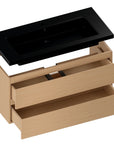 Meuble de salle de bain Sena - 100 cm - Chêne Clair - Lavabo Noir