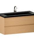 Meuble de salle de bain Sena - 100 cm - Chêne Clair - Lavabo Noir