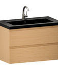 Meuble de salle de bain Sova - 80 cm - Chêne Clair - Lavabo Noir
