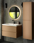 Meuble de salle de bain Sova - 80 cm - Chêne Clair - Lavabo Blanc