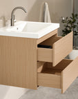 Ensemble meuble vasque Amara – 60 cm – Chêne Clair – Lavabo Blanc