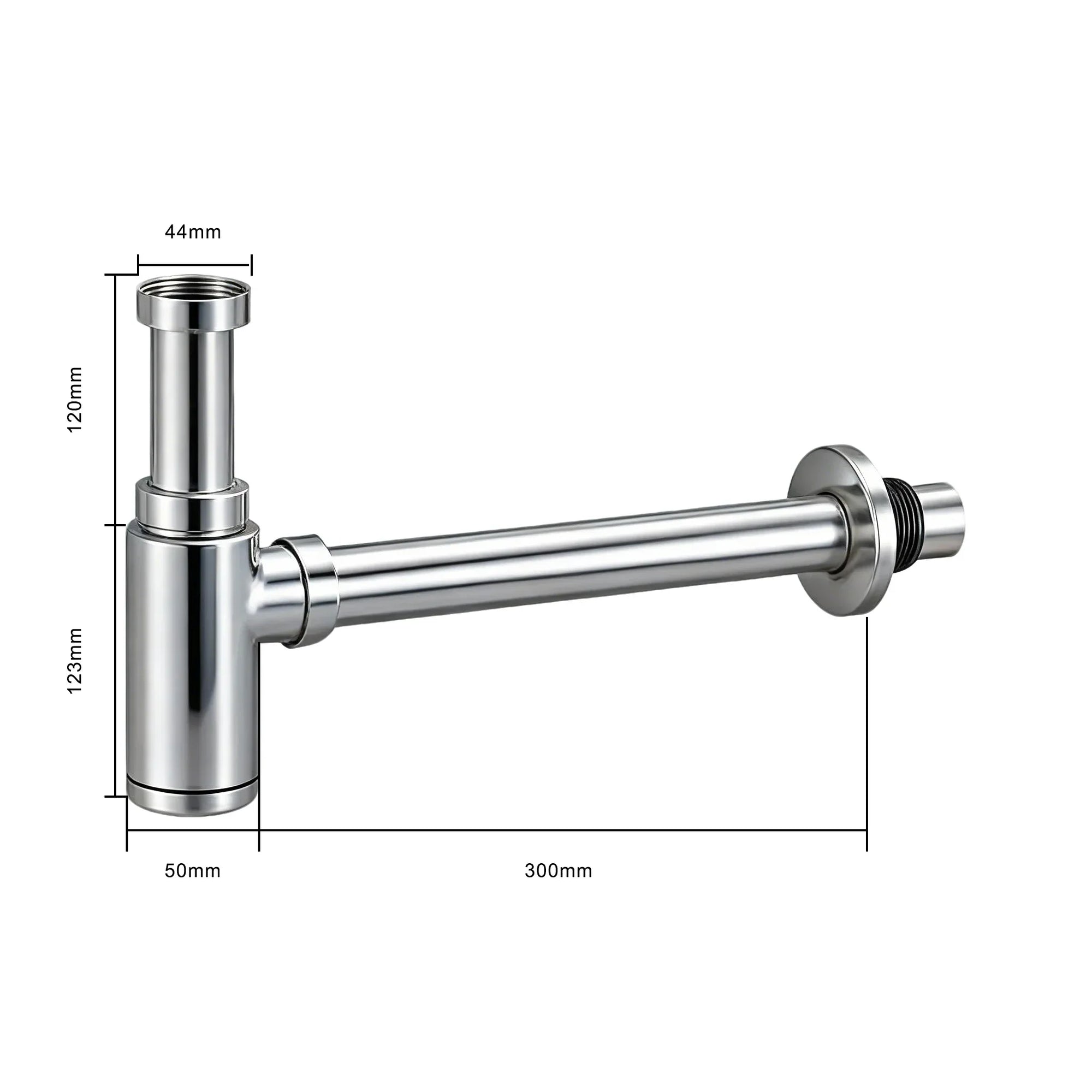 Kit d’évacuation Chrome, bonde clic-clac, siphon,