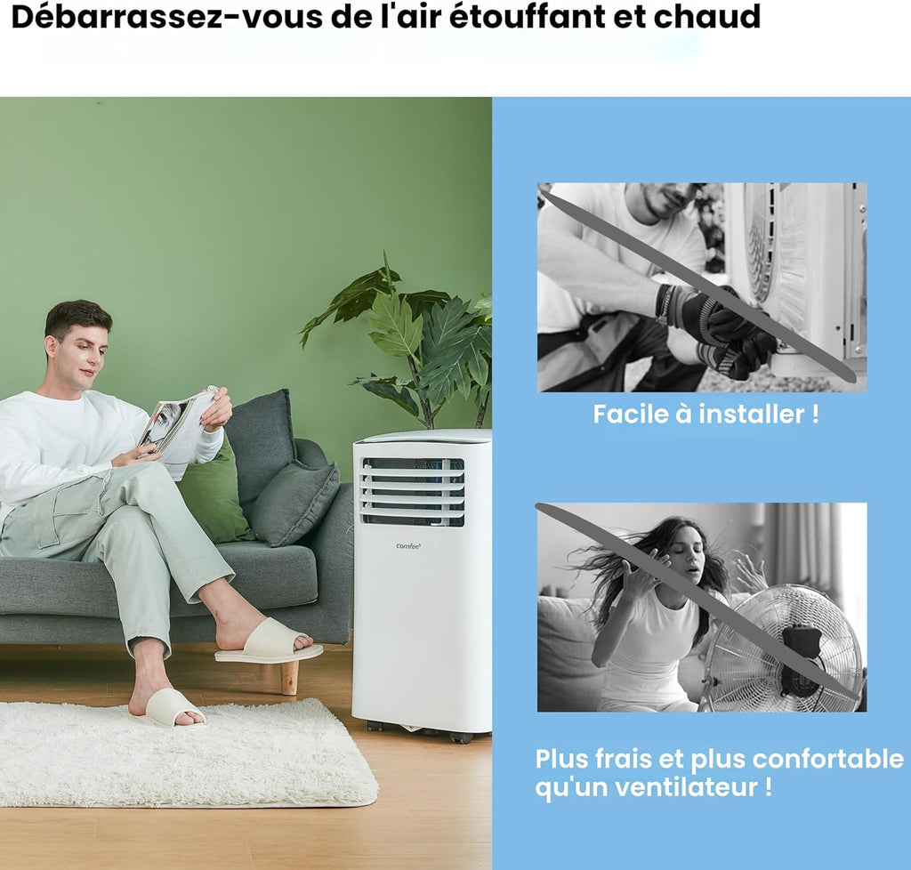 Comfee MPPH-09CRN7 climatiseur mobile 9000 BTU 2,6 kW Follow Me R290 Classe A jusqu'à 33m²