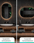 Miroir de salle de bain - 90x60cm - Sans cadre - Précommander