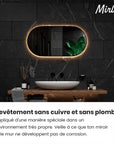 Miroir de salle de bains - 120x60cm Ovale - Cadre noir