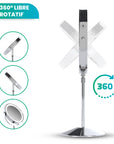 Miroir de maquillage - Hauteur réglable - Chrome - Grossissement 1-10x