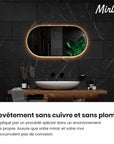 Miroir de salle de bains - 100x50cm Ovale - Cadre noir - Précommander