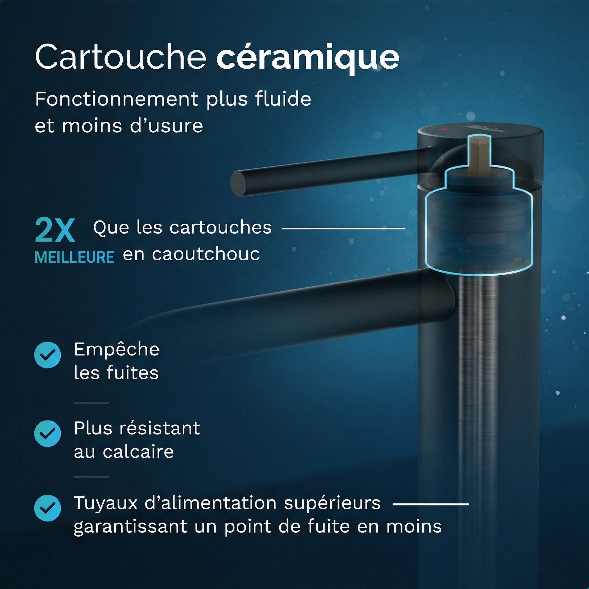 Mitigeur de lavabo – WC – Noir [NYX] - Précommander