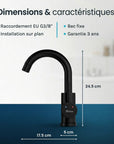 Mitigeur de lavabo – WC – Noir [THALIA]