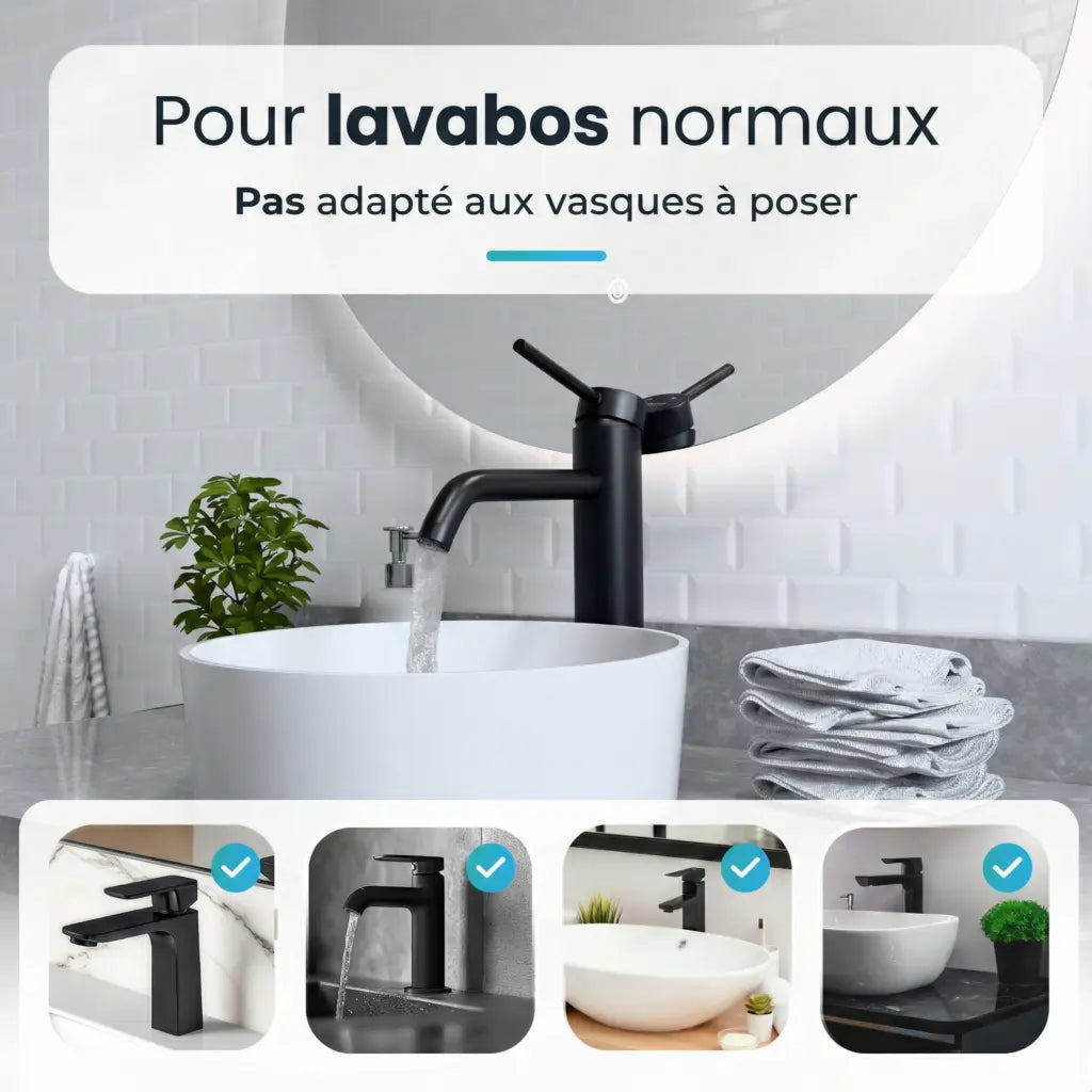 Mitigeur de lavabo – WC – Noir [NYX] - Précommander