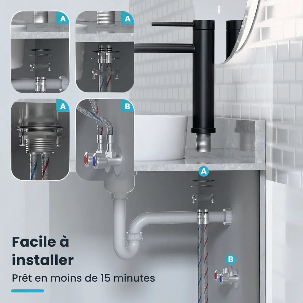 Mitigeur de lavabo – WC – Noir [NYX] - Précommander