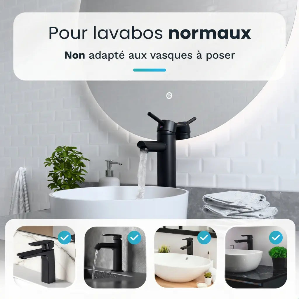 Mitigeur de lavabo – WC – Noir [EIRENE]