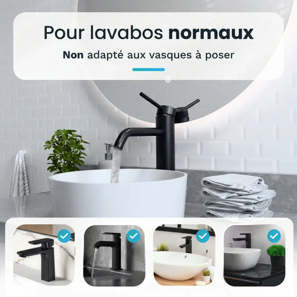 Mitigeur de lavabo – WC – Noir [ARIADNE] - Précommander