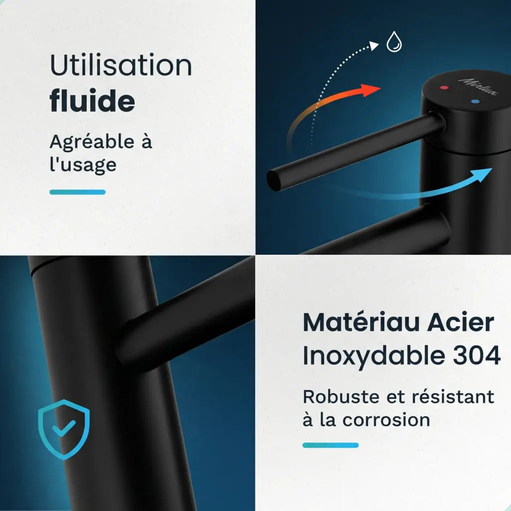 Mitigeur de lavabo – WC – Noir [NYX] - Précommander